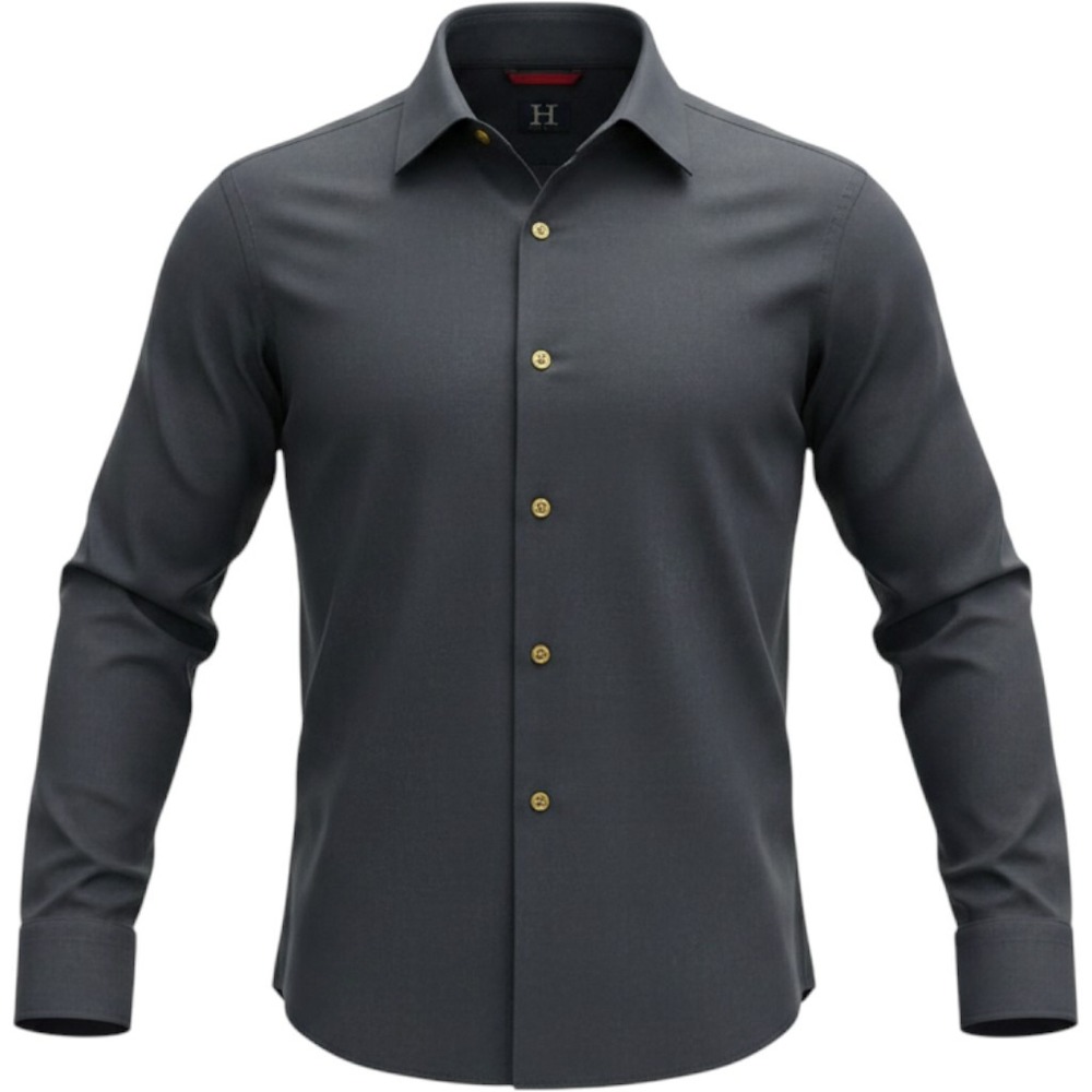 Hilfiger Mens Classic Fit Button Down Shirt Navy Blue Long Sleeve Cotton Small
